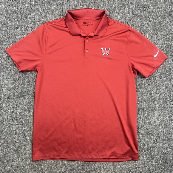 Nike Golf Modern Polo Large Red Dri-FIT UMS Embroidered Logo Performance Sporty — photo 2